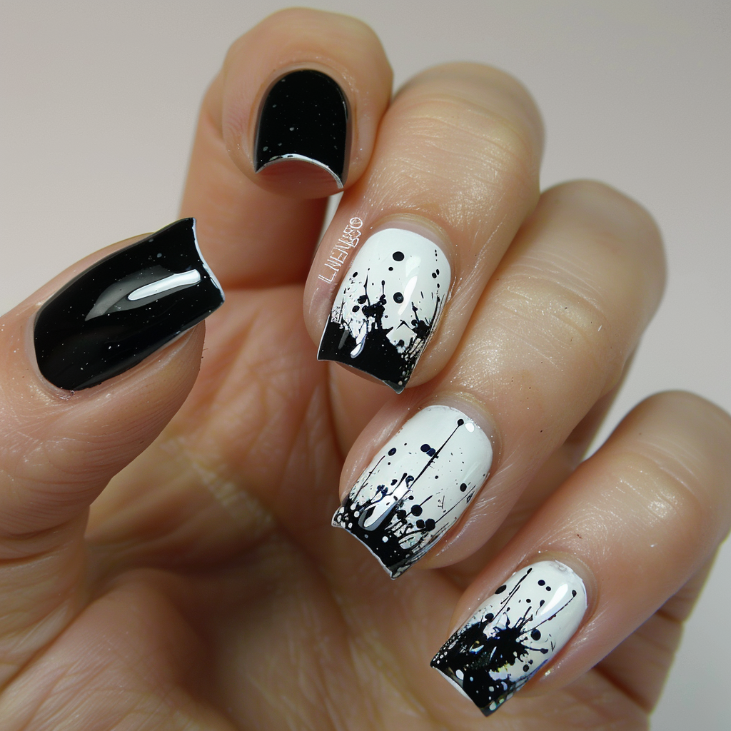 black-french-tip-nails