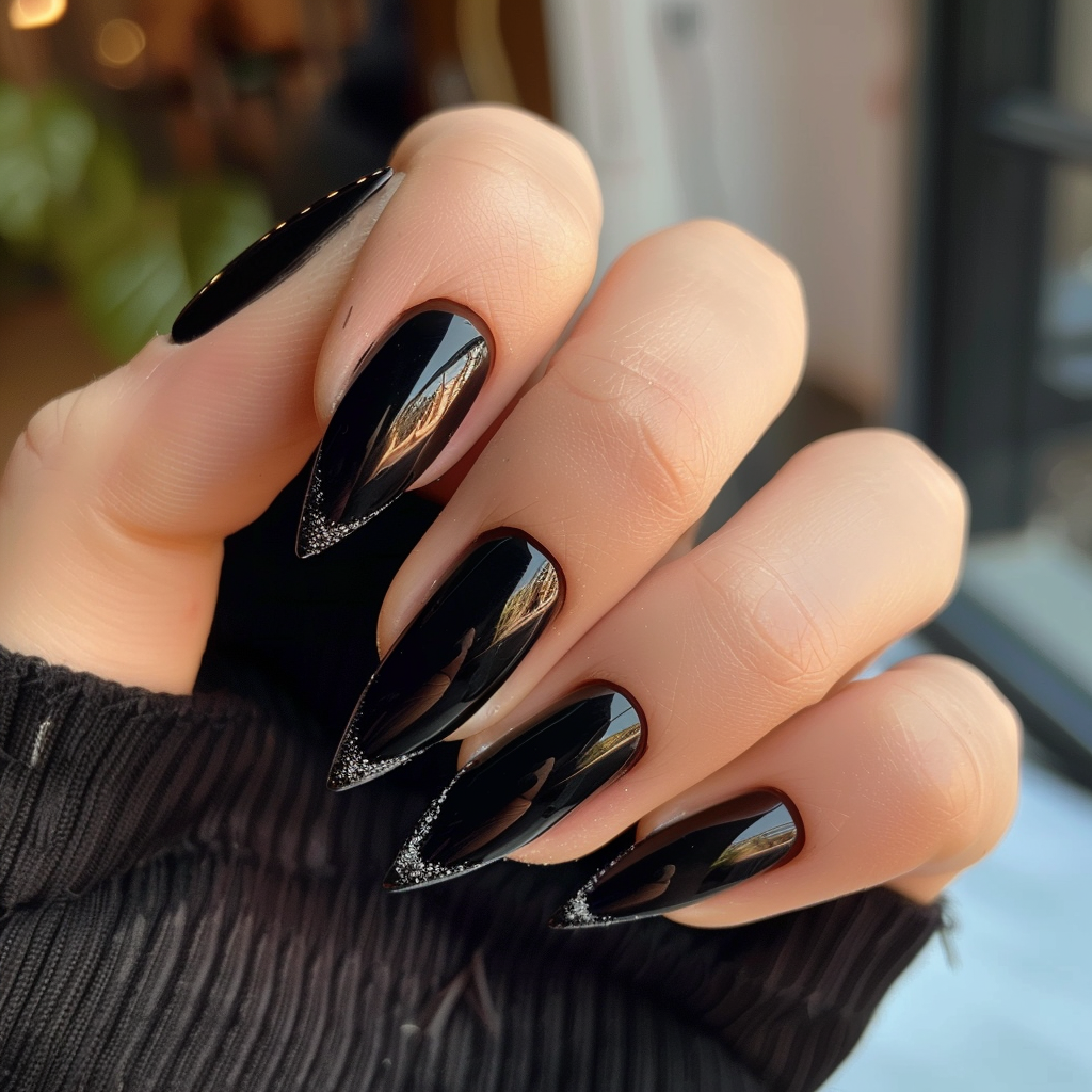 black-french-tip-nails
