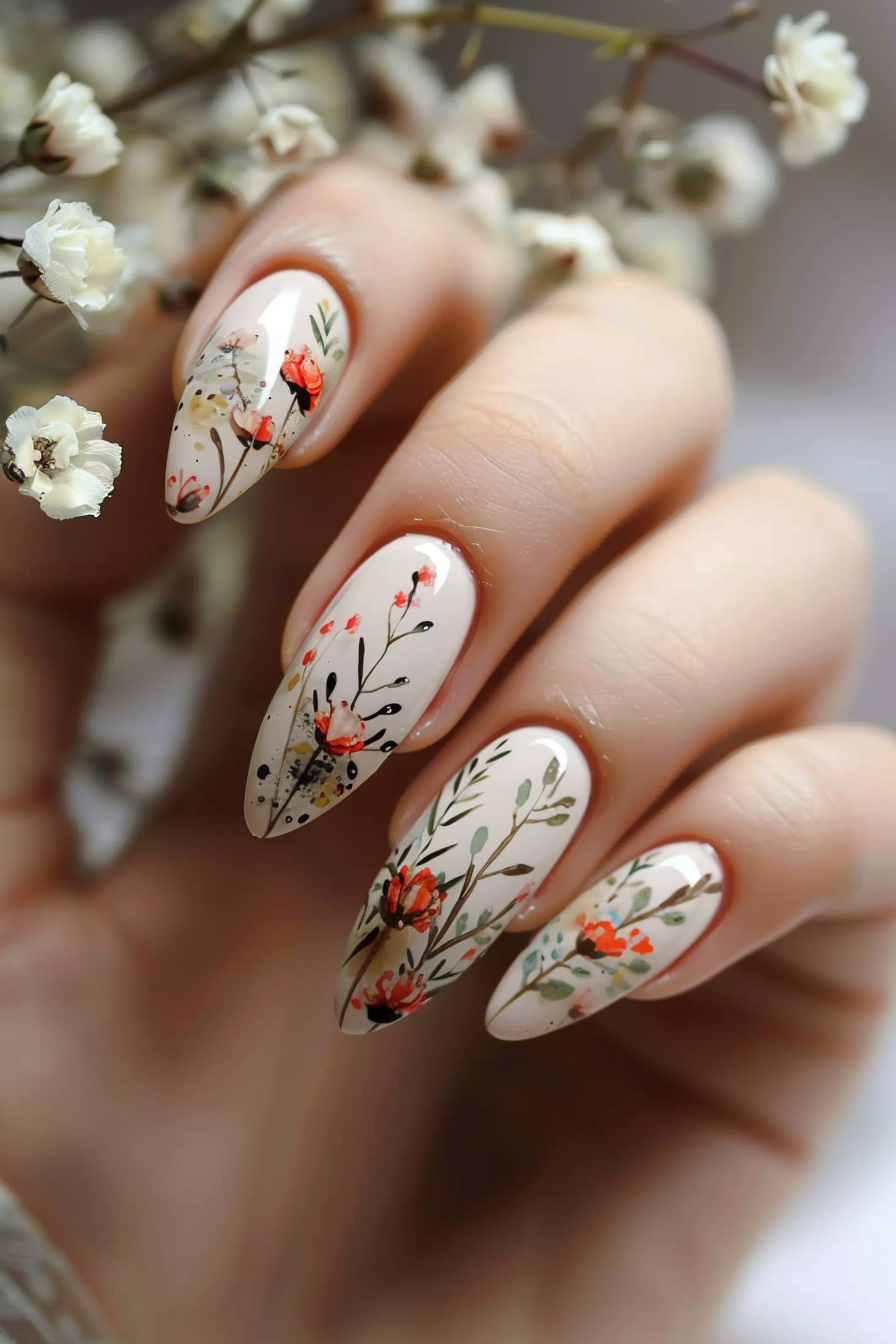 Spring Almond Nails