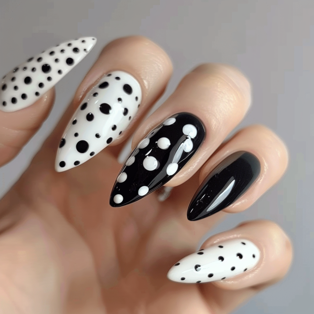 black-and-white-nails