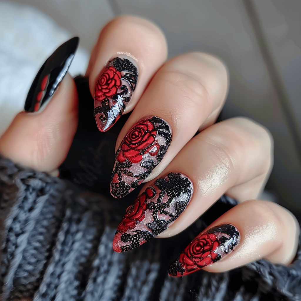 black-and-red-nail-designs