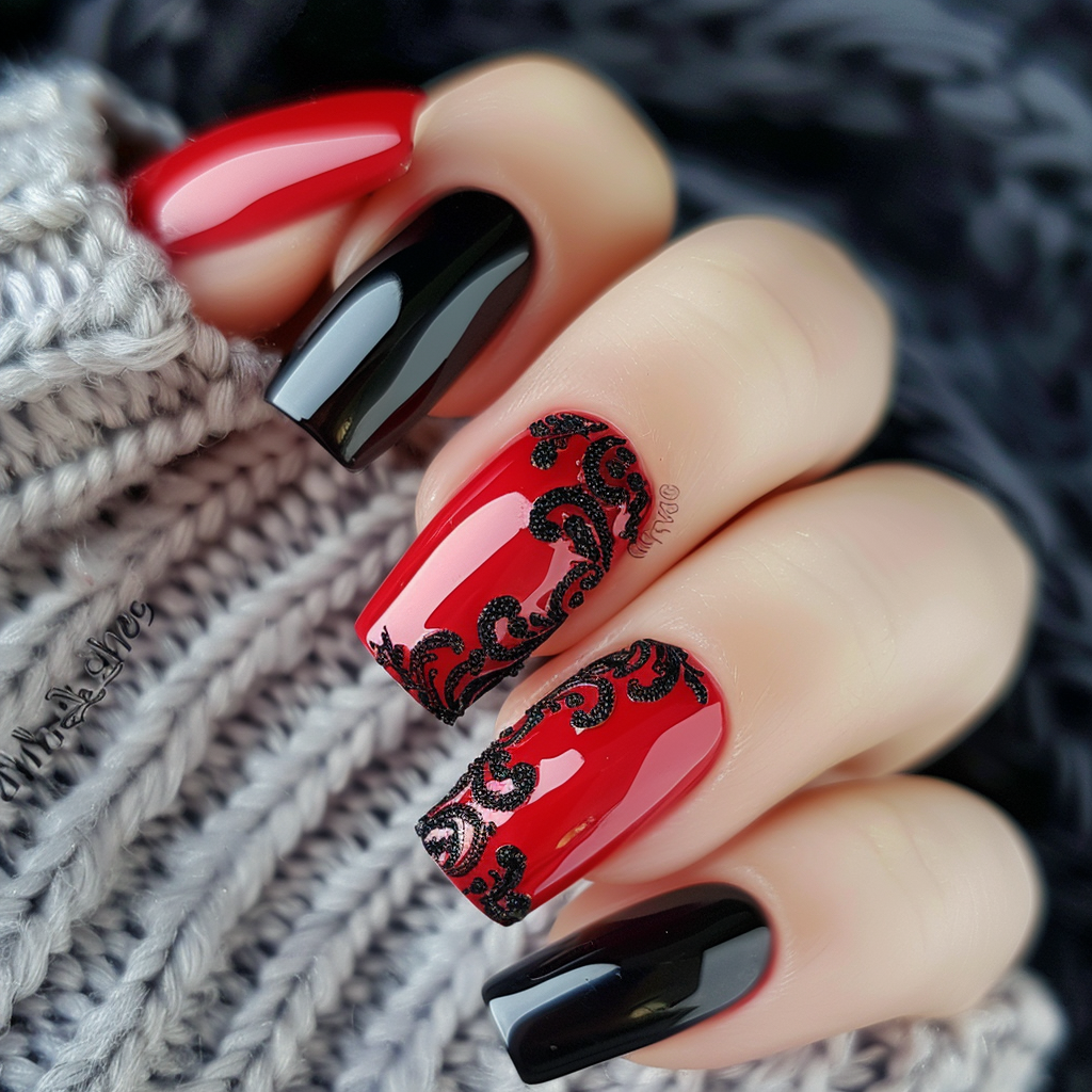 black-and-red-nail-designs