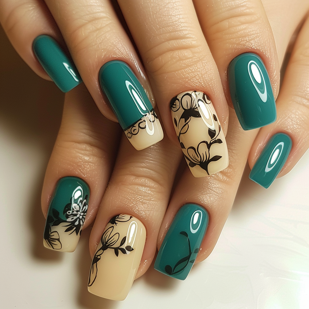 teal-nail-designs