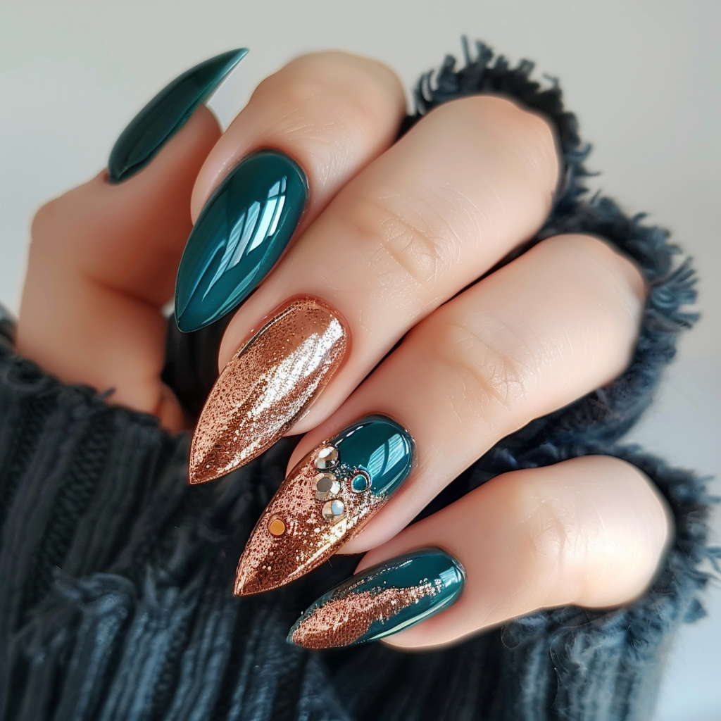teal-nail-designs
