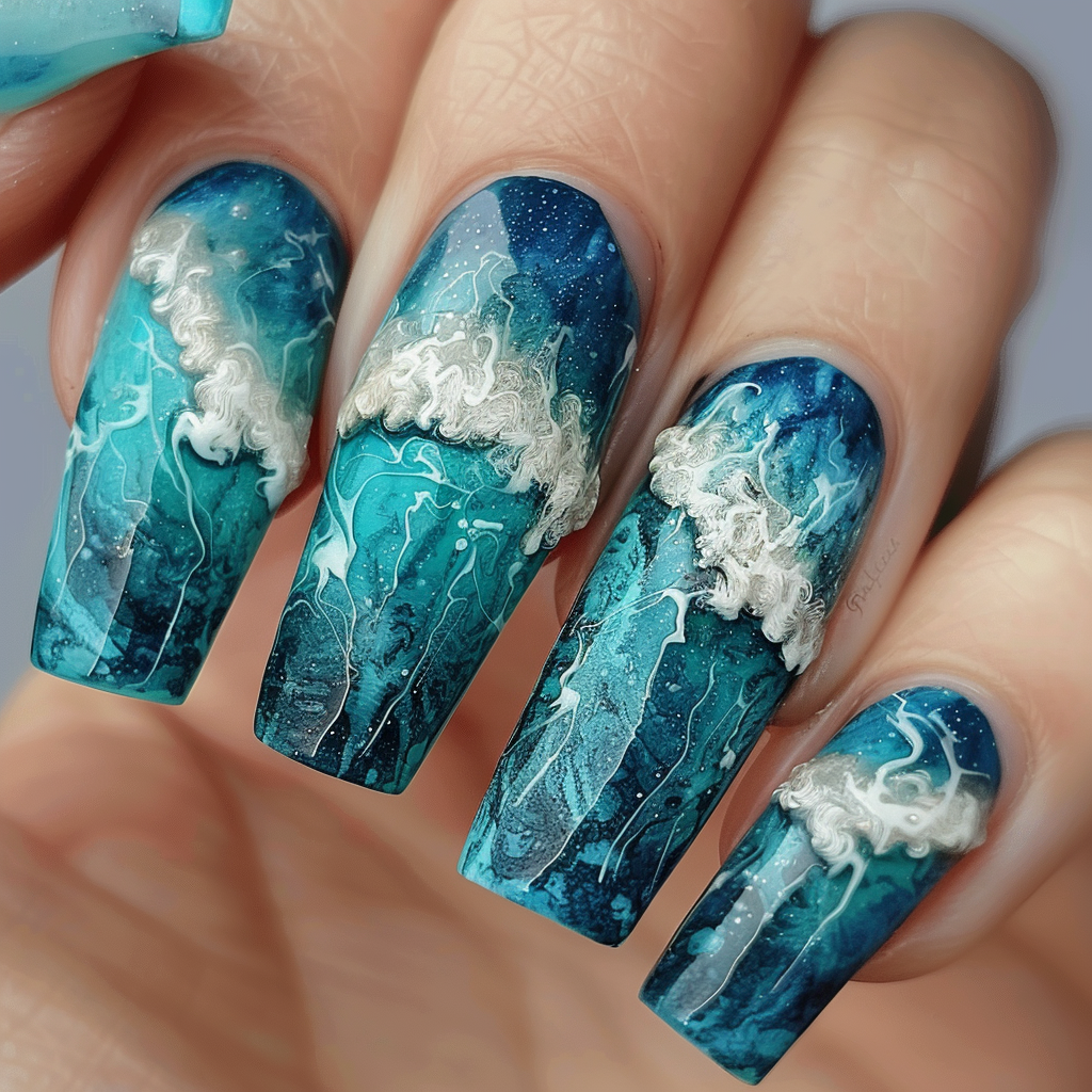turquoise-nails
