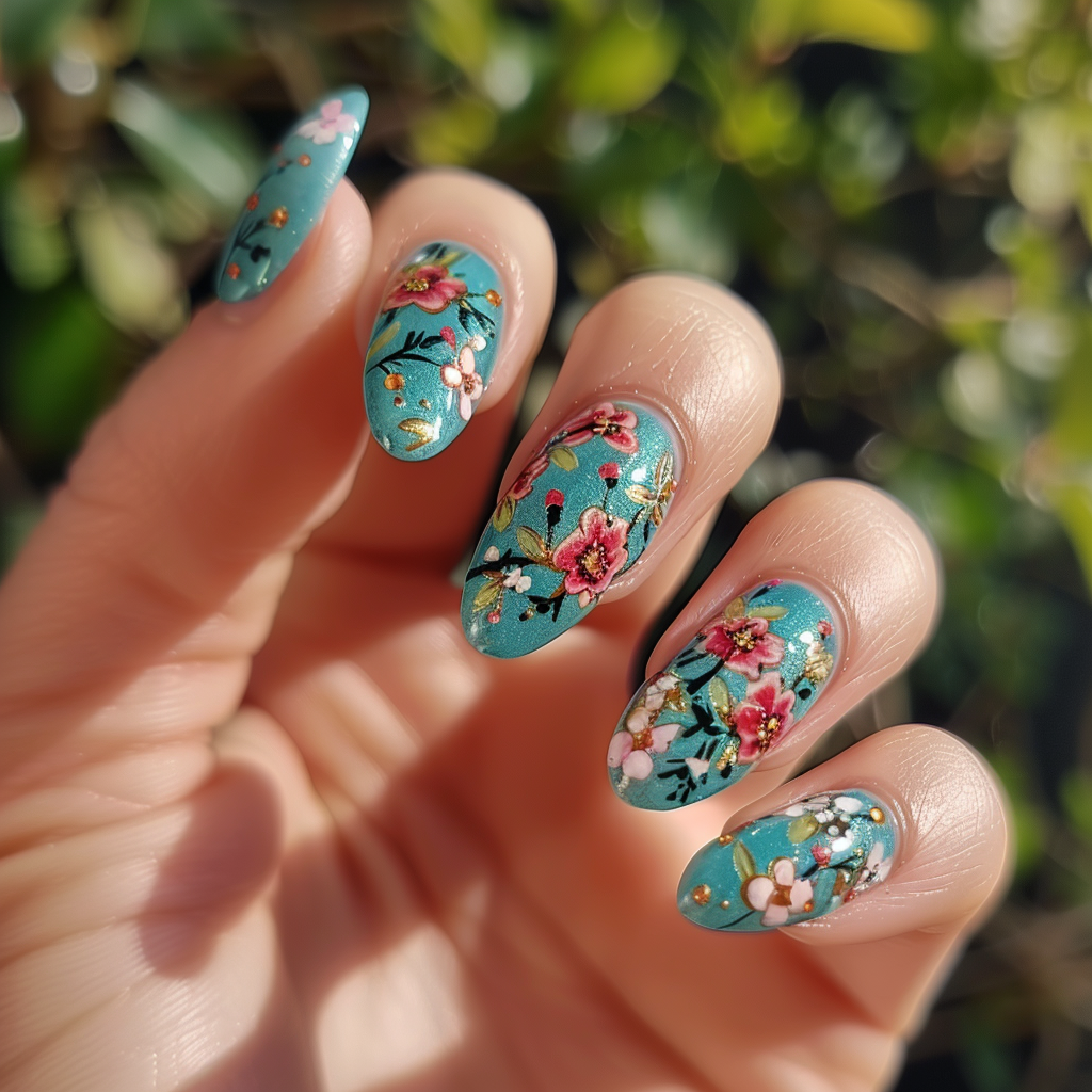 turquoise-nails