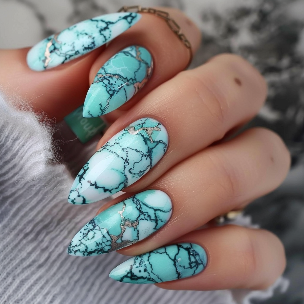 turquoise-nails
