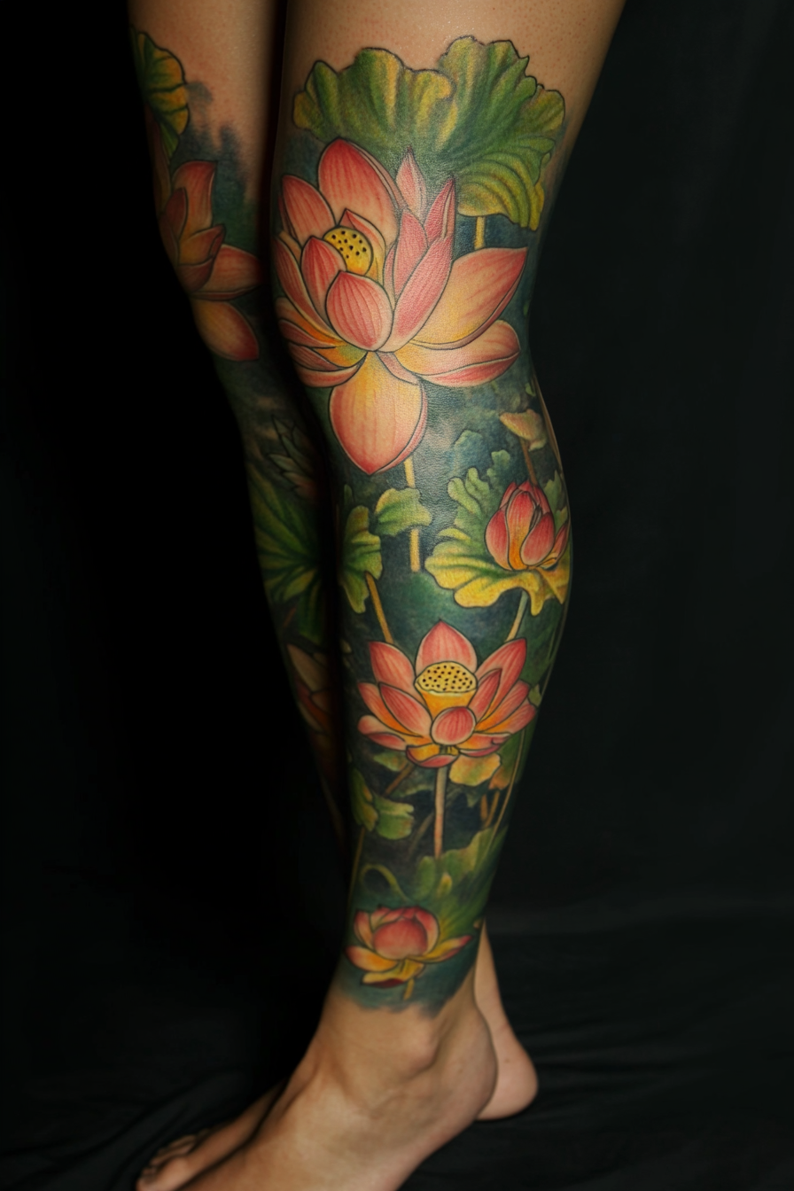 women-leg-sleeve-tattoo-ideas