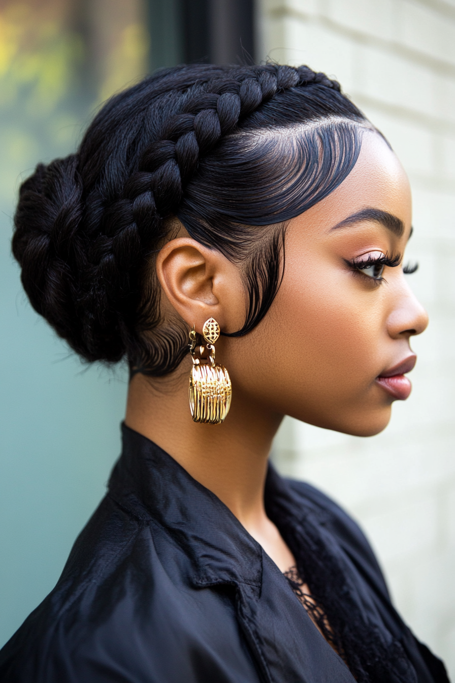 black hair bun styles