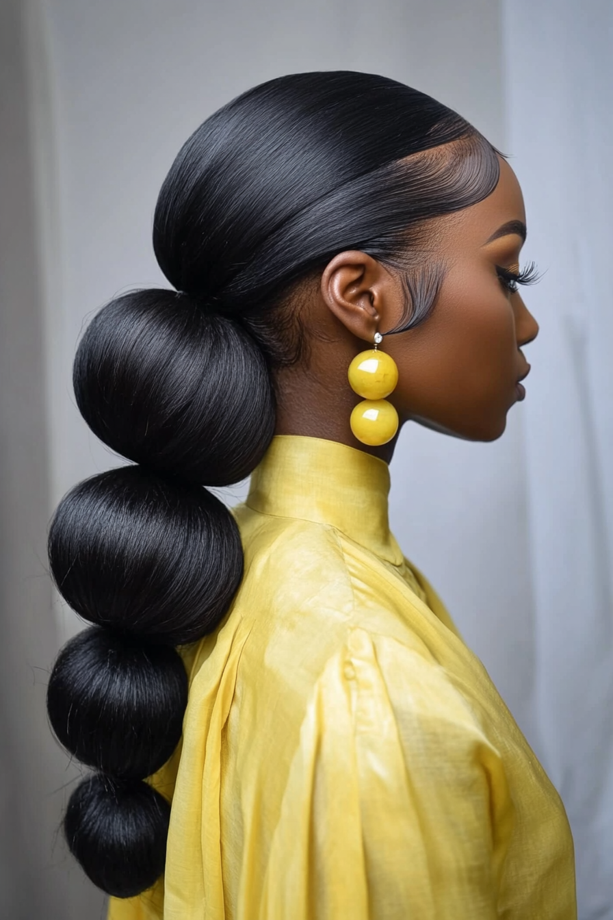 black hair bun styles
