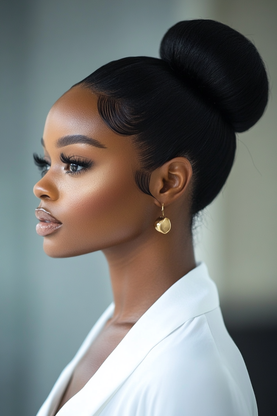 black hair bun styles