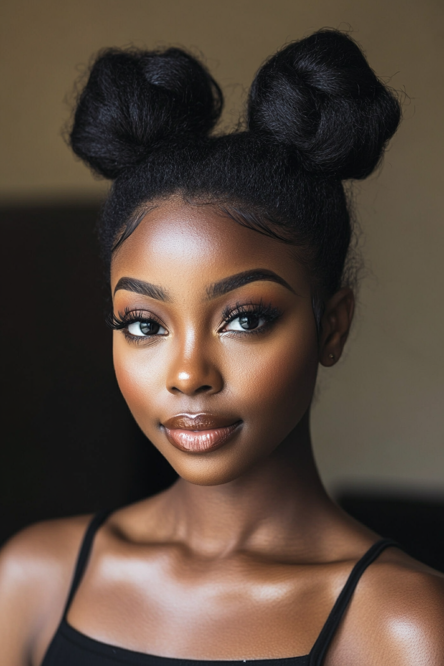 black hair bun styles