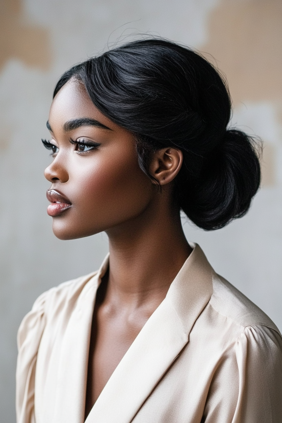 black hair bun styles