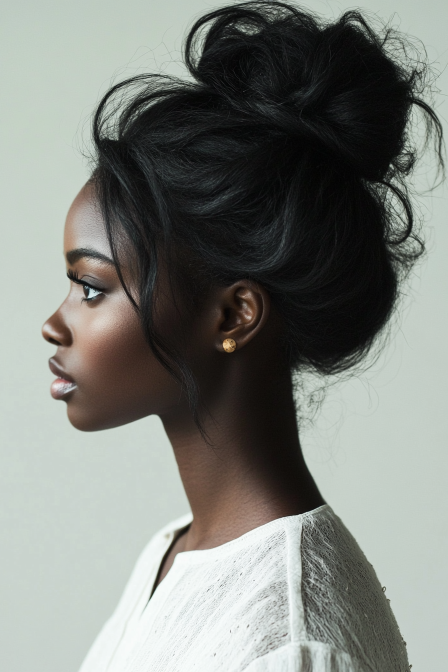 black hair bun styles