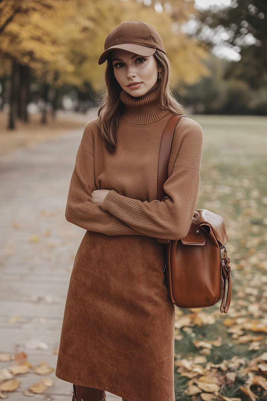 suede skirt outfit