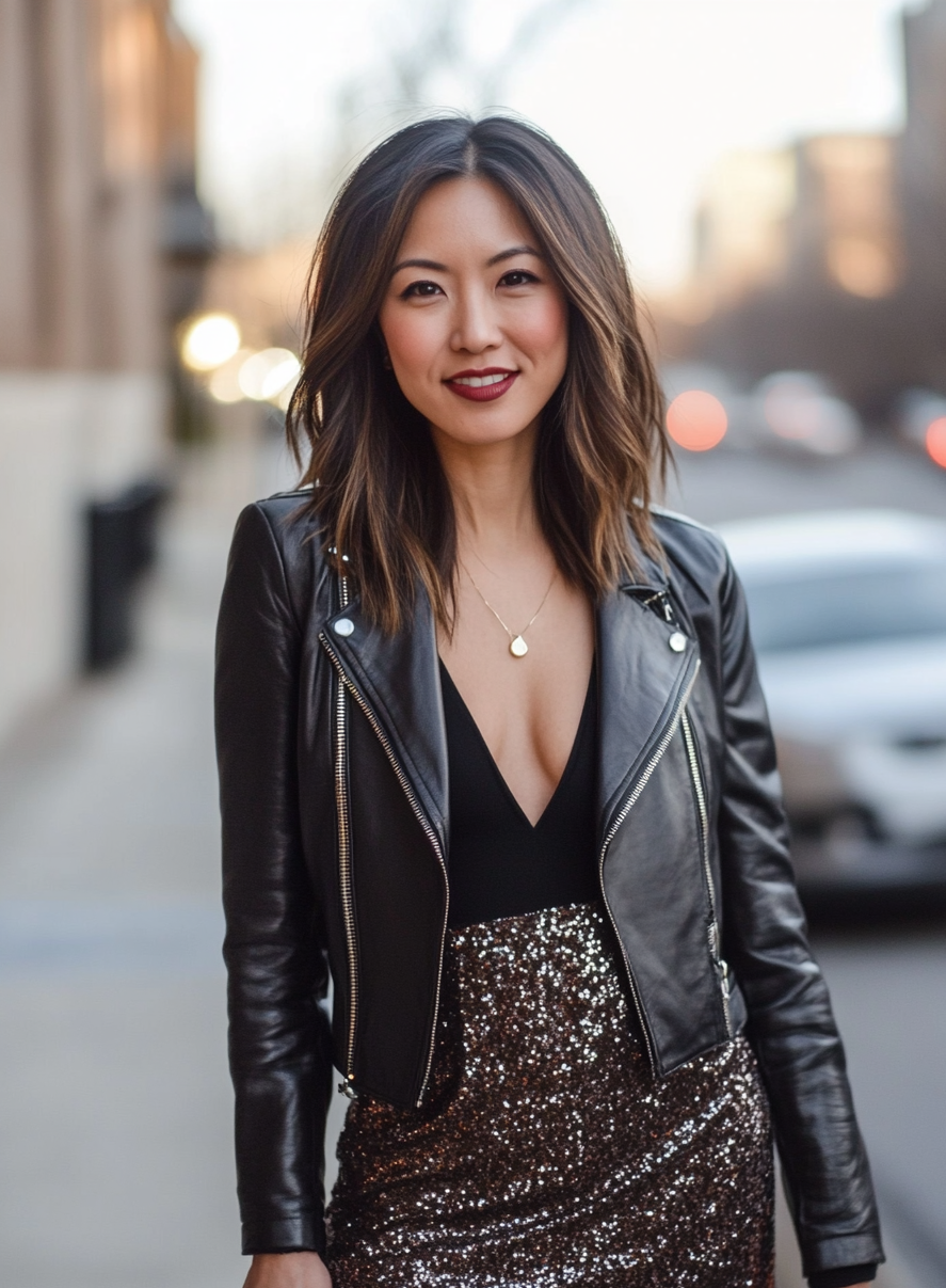 suede skirt outfit