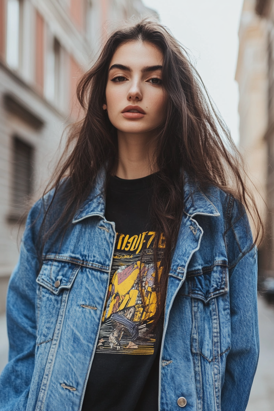 oversized jean jacket outfit