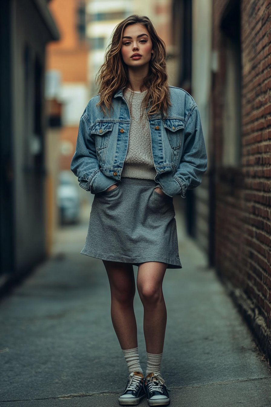 oversized jean jacket outfit