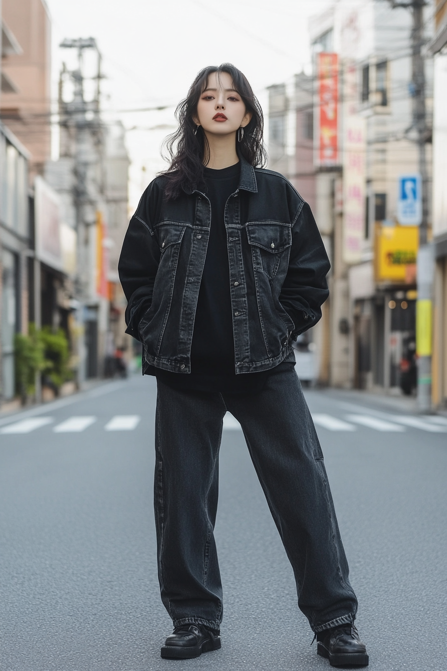 oversized jean jacket outfit