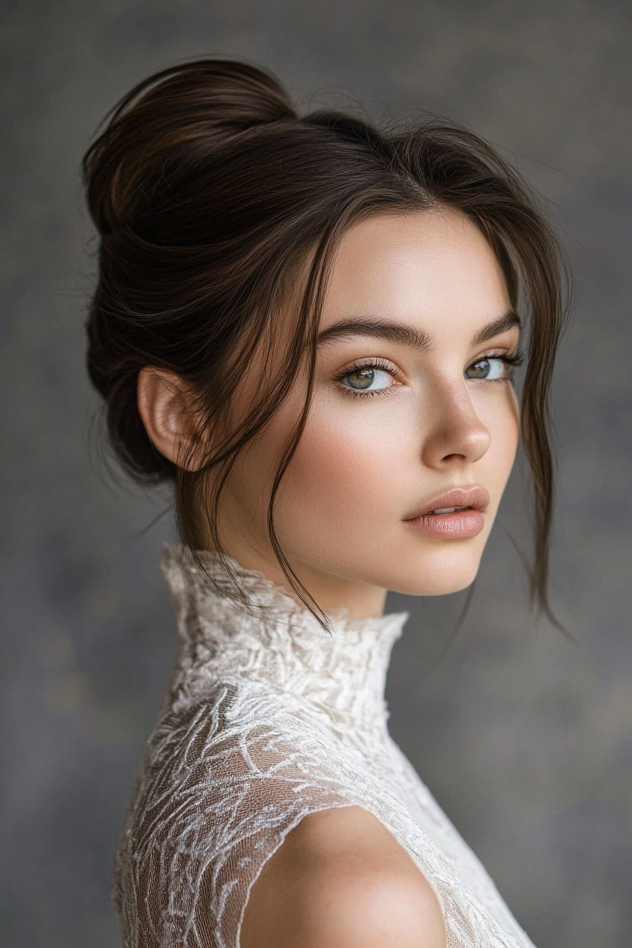 high-neck-dress-hairstyles
