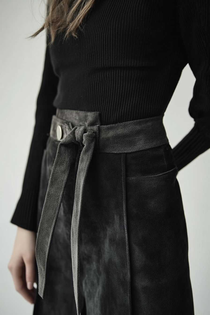 suede skirt outfit