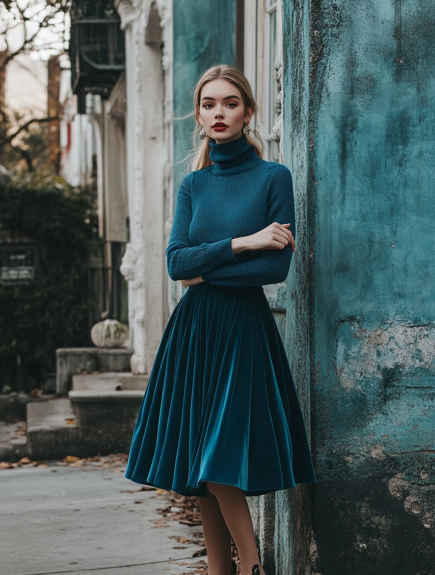 suede skirt outfit