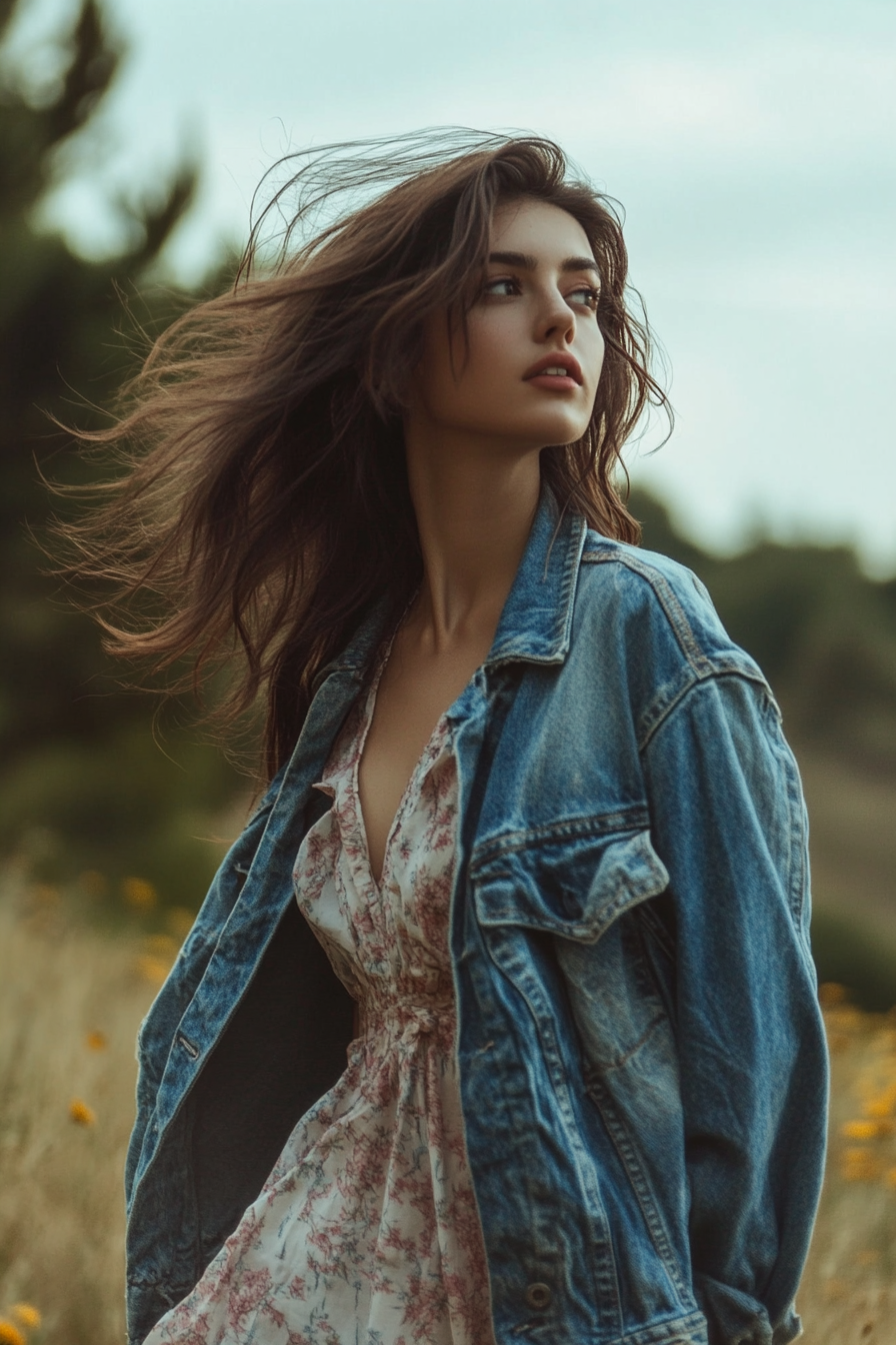 oversized jean jacket outfit