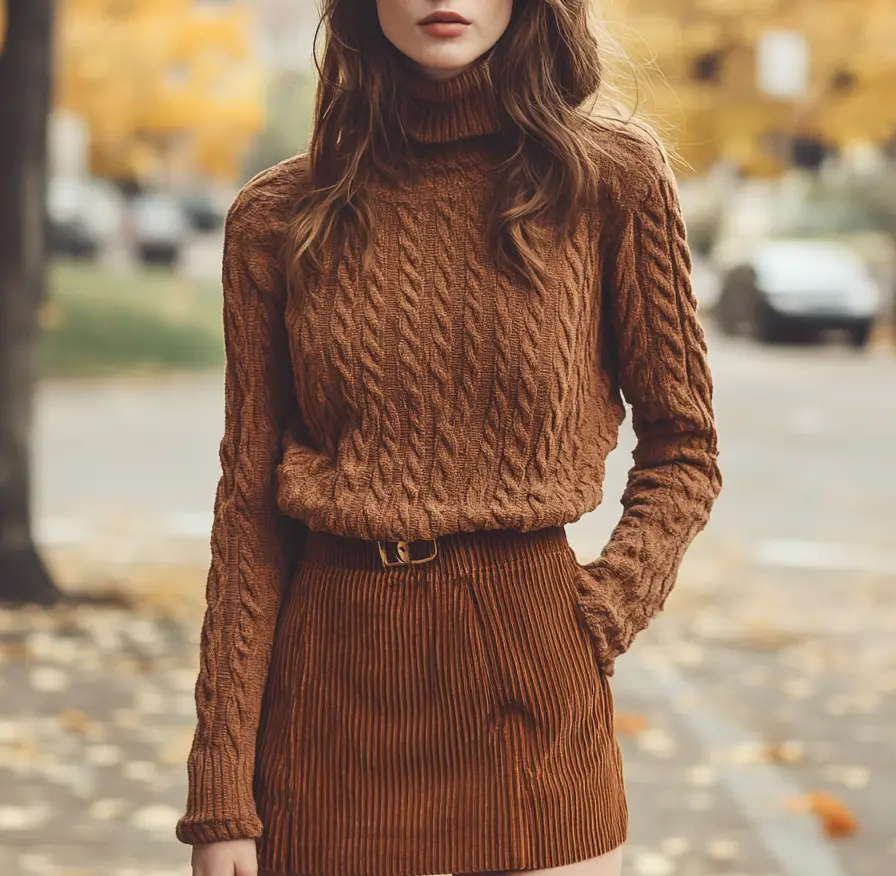 corduroy skirt outfit