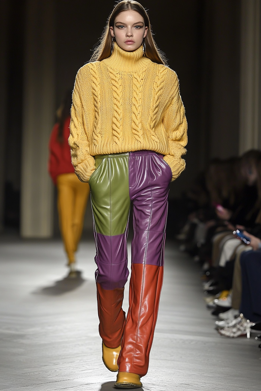 Leather pants outfit winter