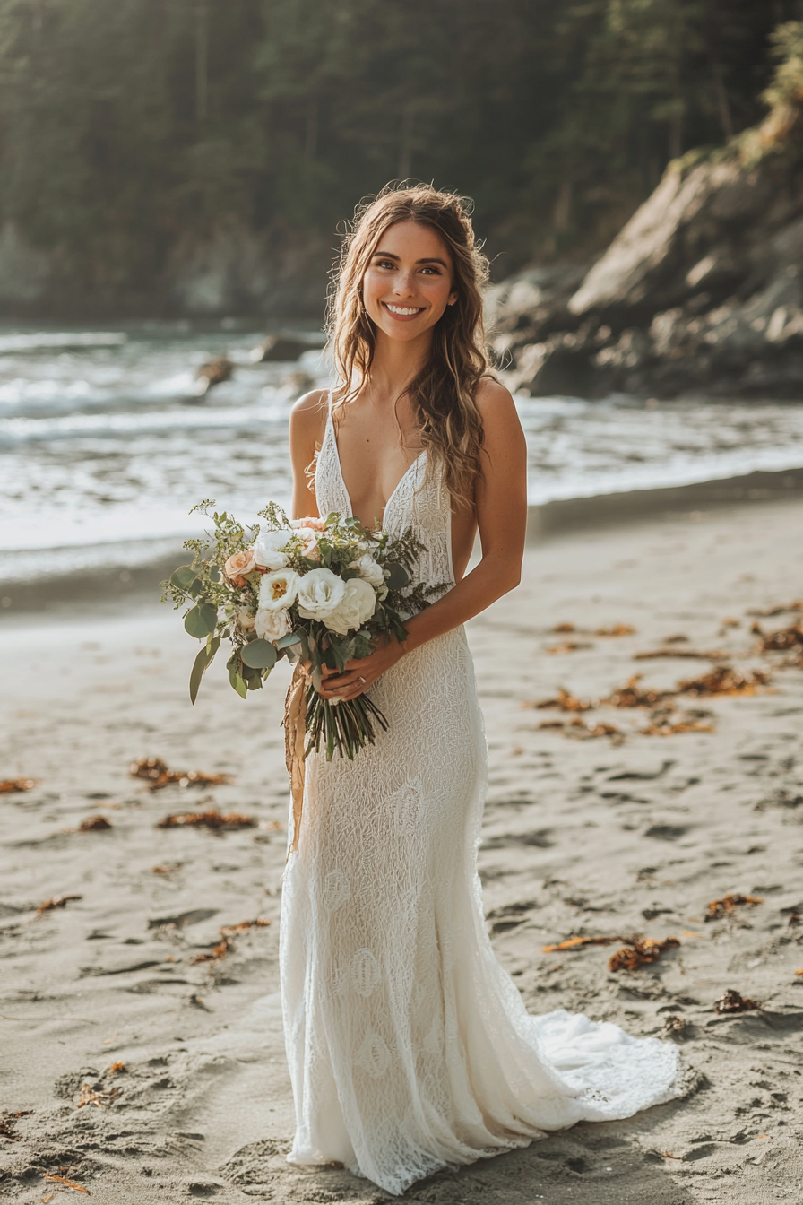 beach bride dress