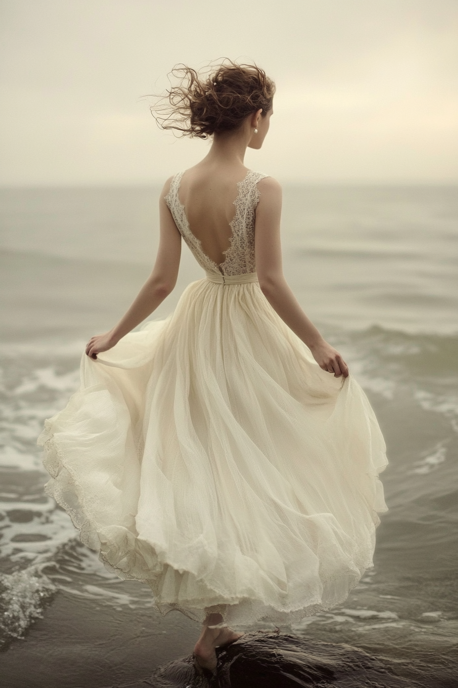 beach bride dress