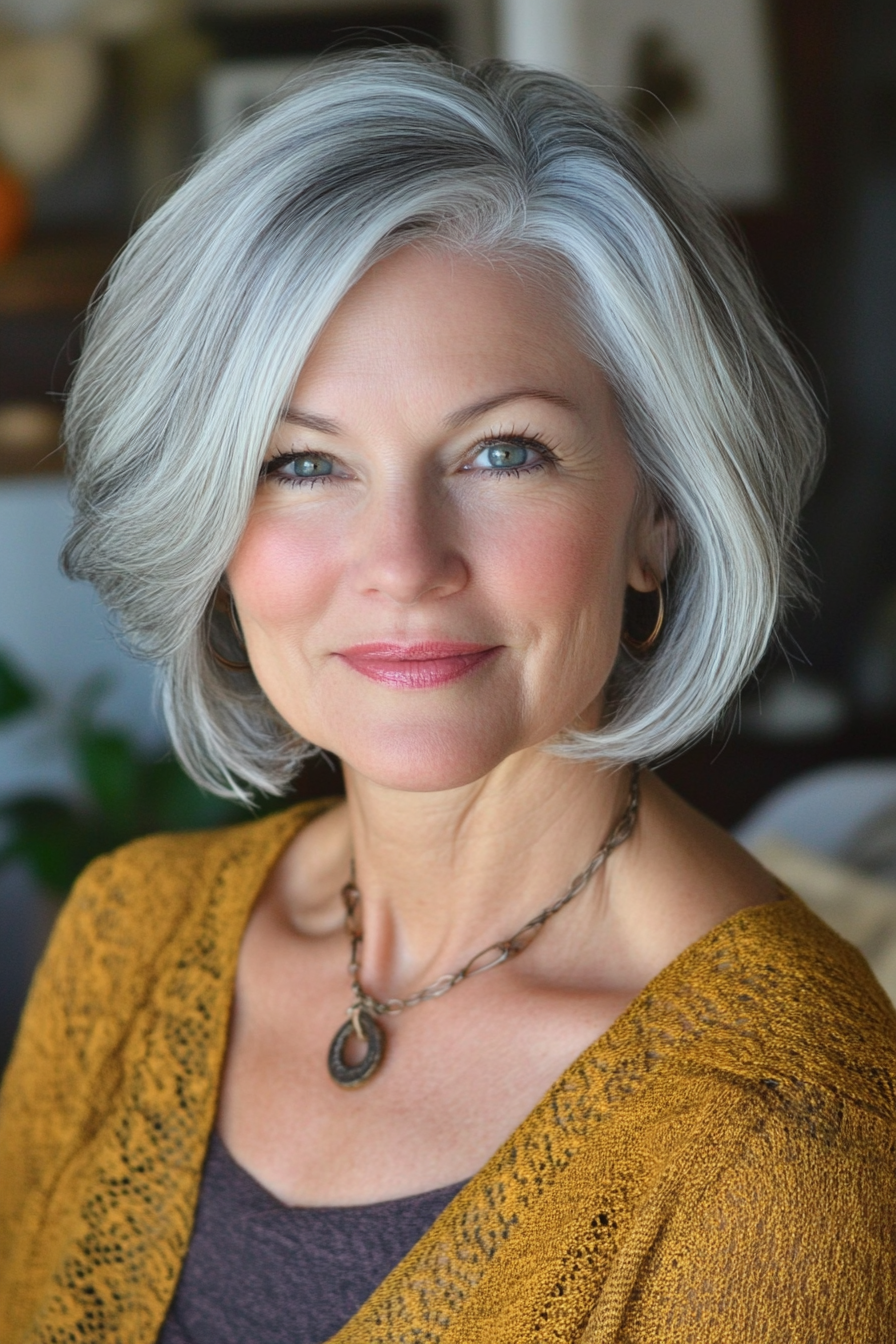 short-hairstyles-for-women-over-50-gray