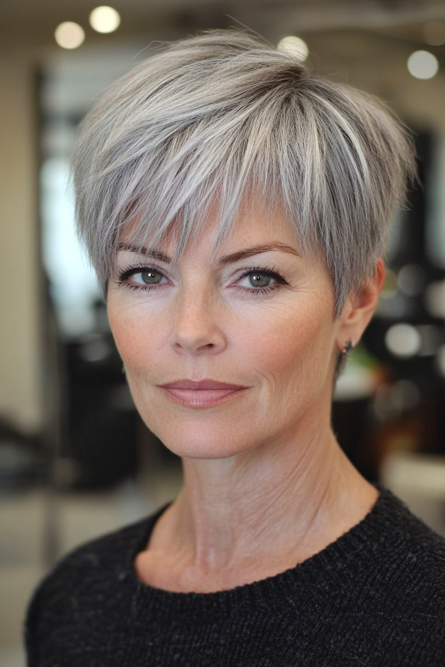 short-hairstyles-for-women-over-50-gray