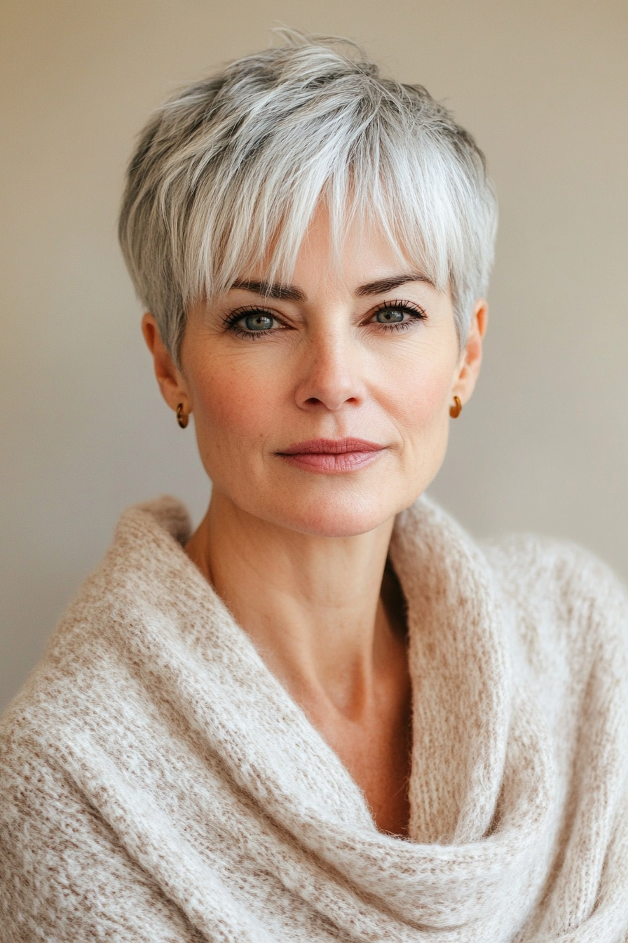 short-hairstyles-for-women-over-50-gray